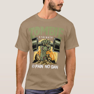 Camiseta Fuerza Zombie Sin Dolor Diversión Trabajar Diseño 