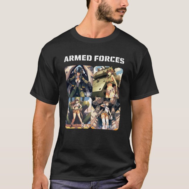 Camiseta Fuerzas Armadas - Tierra, mar, aire, espacio - chi (Anverso)
