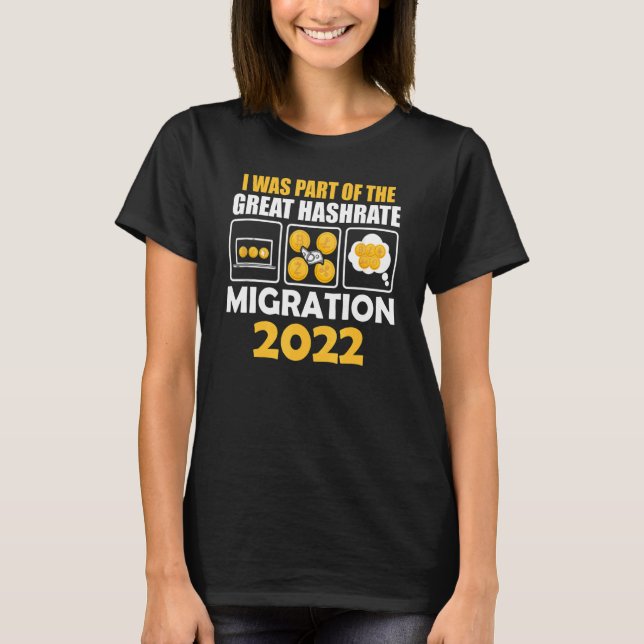 Camiseta Fui Parte De La Gran Migración De Hashrate 2022 Cr (Anverso)