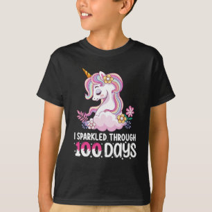Camiseta Fui una Unicornio Brillante a Través de 100 Días d