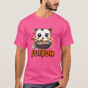 Camiseta Fuiyoh - Un gato lindo comiendo comida china en el