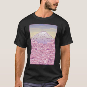 Camiseta Fuji japonés Sakura Cherry Blossom Tree Japan Gra