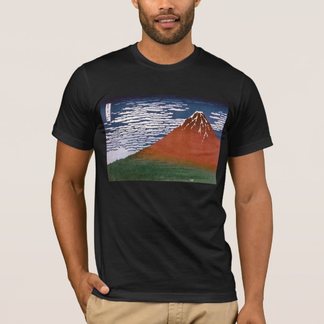Camiseta Fuji Rojo, El Volcán Aka Fujiyama Katsushika Hokus (Anverso)