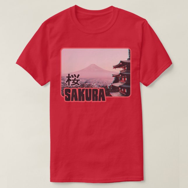 Camiseta Fujiyama Sakura florecimiento de cerezo en arte pa (Diseño del anverso)