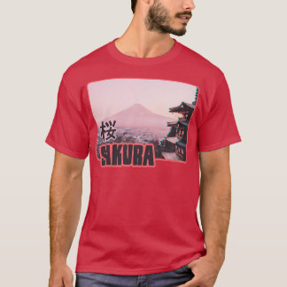 Camiseta Fujiyama Sakura florecimiento de cerezo en arte pa