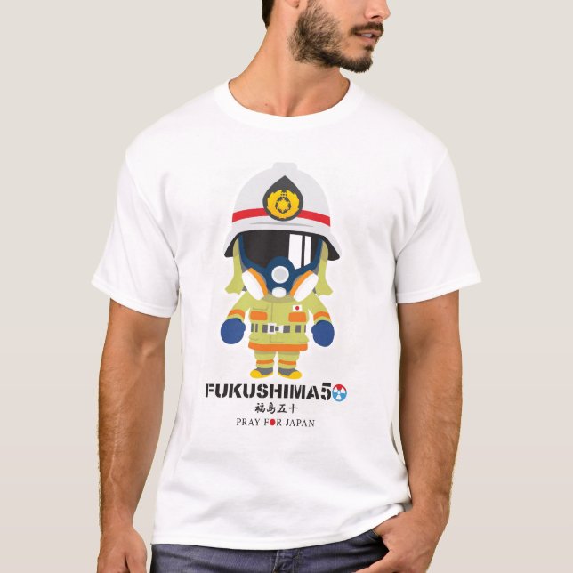 Camiseta FUKUSHIMA50! Pray for Japan! Firefighter (Anverso)