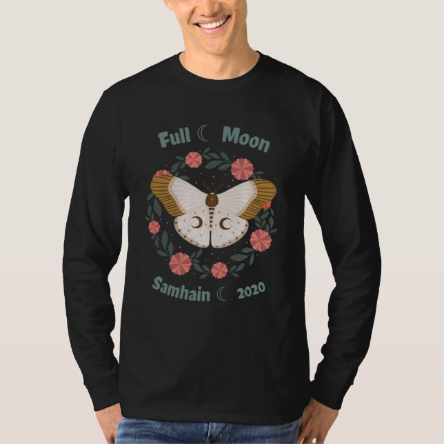 Camiseta Full Blue Moon Samhain 2020 Moth Garland (Anverso)