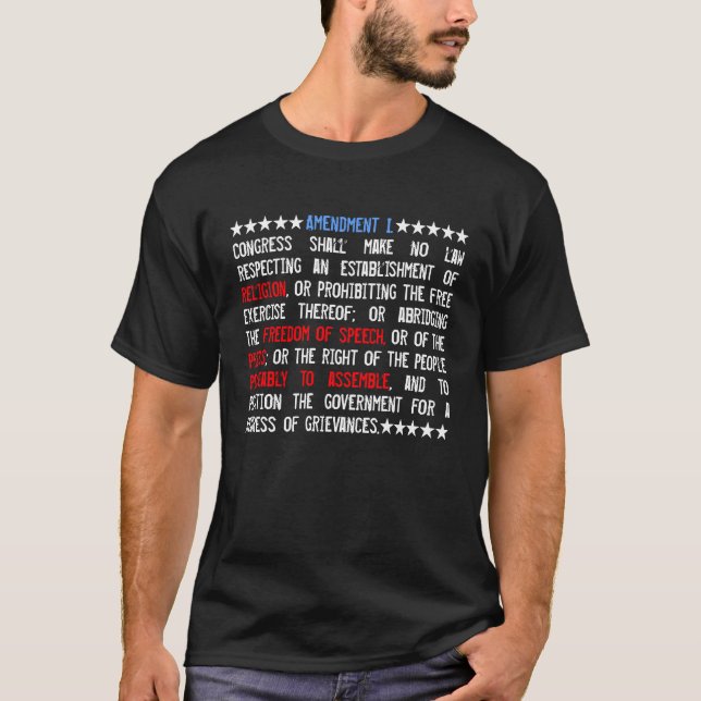 Camiseta Full First Amendment US Constitution Long Sleeved (Anverso)