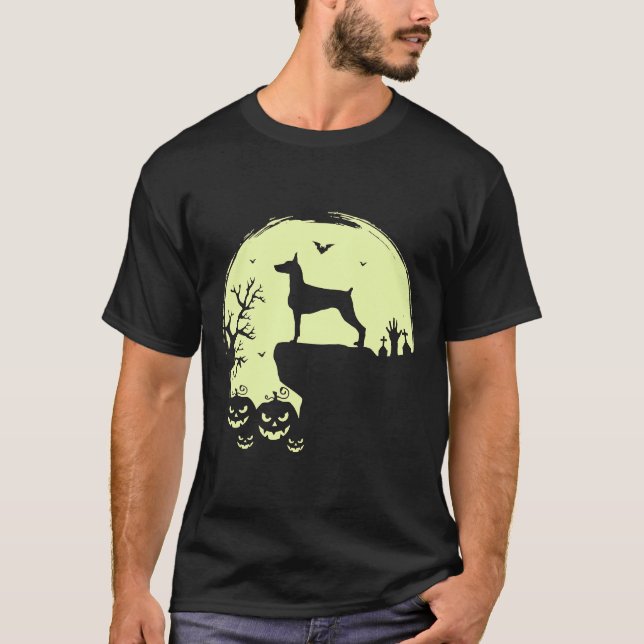 Camiseta Full Moon Doberman Halloween Dog For Humans Women  (Anverso)