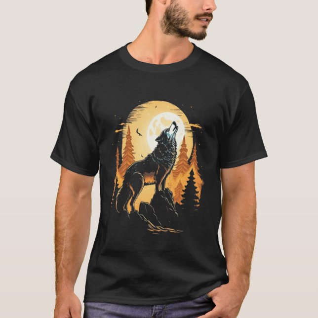 Camiseta Full Moon Howling Wolf Wolves   1 (Anverso)