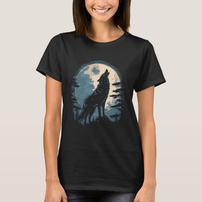 Camiseta Full Moon Howling Wolf Wolves   2 (Anverso)