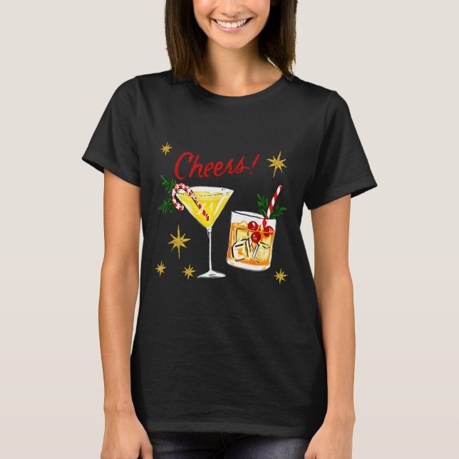 Camiseta Full Of Holiday Srit Cheers Martini Christmas Drin (Anverso)
