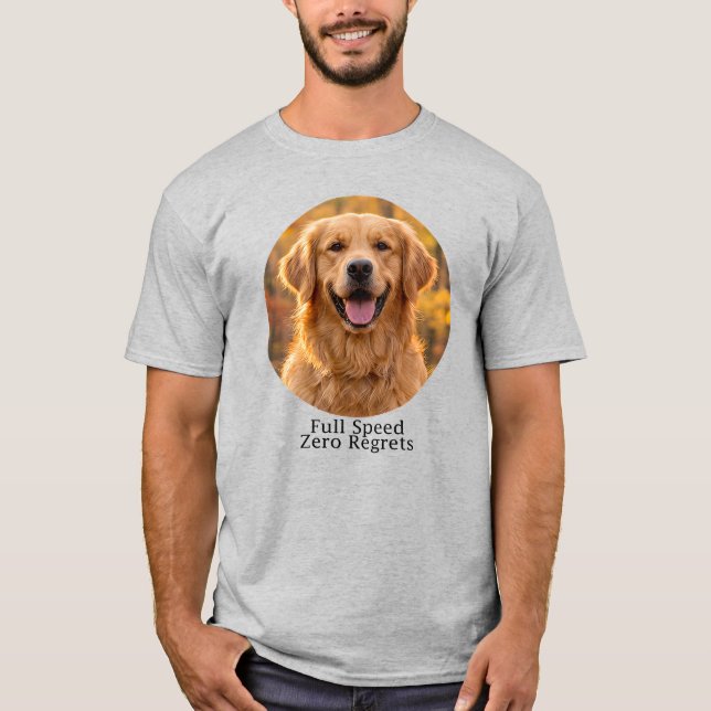 Camiseta Full Speed Zero Regrets Golden Retriever (Anverso)