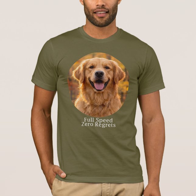 Camiseta Full Speed Zero Regrets Golden Retriever (Anverso)