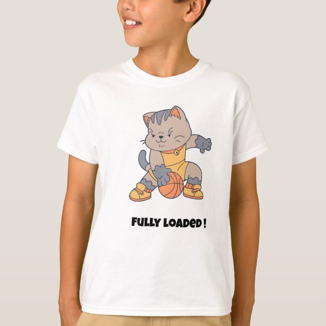 Camiseta Fully loaded - a Funny Cat-Basketball  (Anverso)