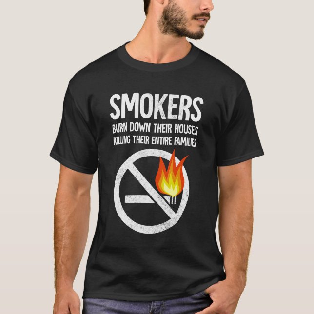 Camiseta fumadores queman sus casas (Anverso)