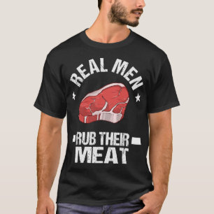 Camiseta Fumar carne BBQ Lover Hombres divertidos frotar su