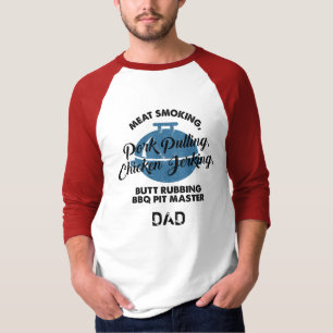 Camiseta Fumar carne BBQ Pit Master Dad Day Personalizado