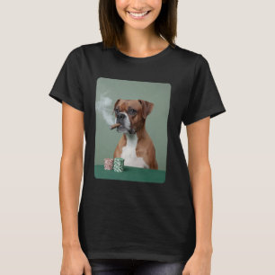 Camiseta Fumar Cigar Gambling Boxer Perro Jugando Mem De Po