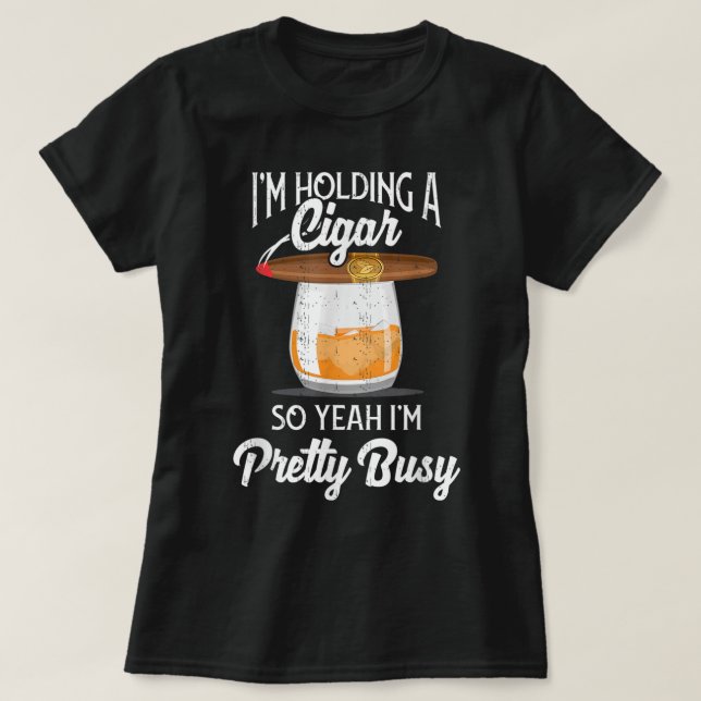 Camiseta Fumar cigarrillos Fumar Whiskey Beber Papá Tee Gif (Diseño del anverso)