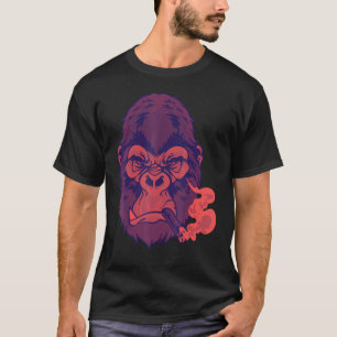 Camiseta Fumar tabaco significa buscar gorila de cerezo par