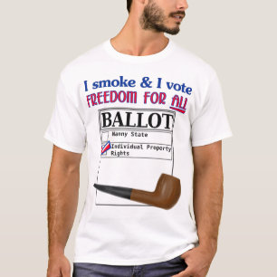 Camiseta Fumo y voto - los derechos de propiedad