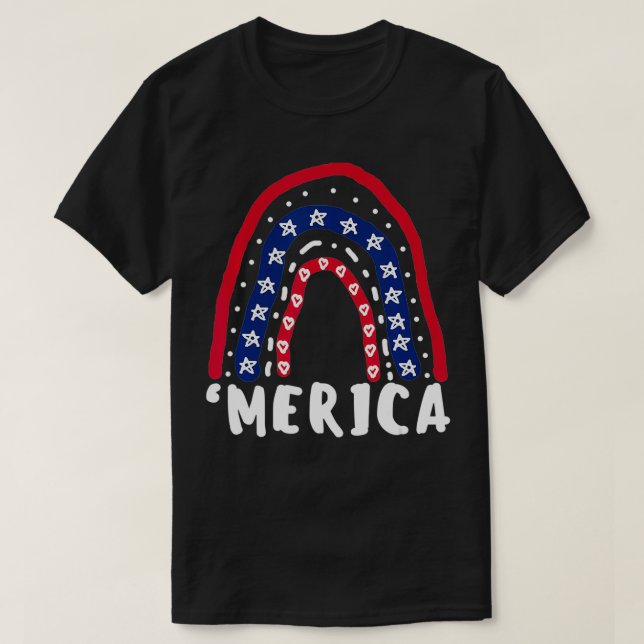 Camiseta Fun 4 de julio patriótico 'Bandera de los Merica A (Diseño del anverso)