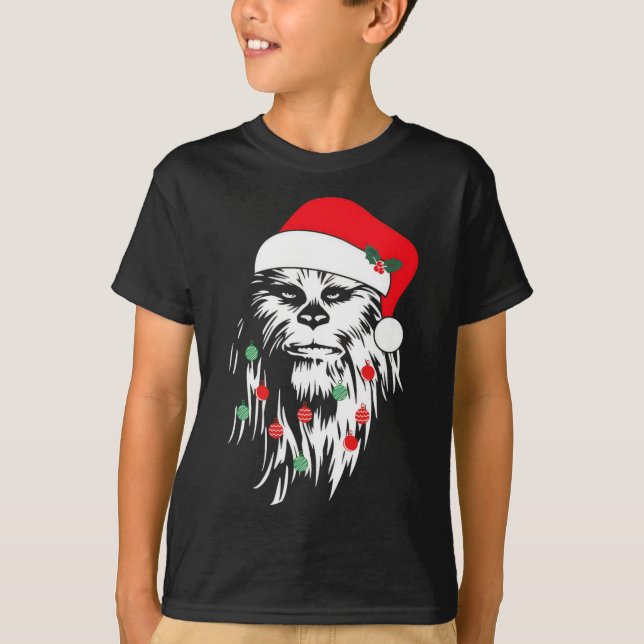 Camiseta Fun Bigfoot Face Santa Hat Cute Xmas Navidades (Anverso)