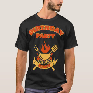 Camiseta Fun Birday Party BBQ Squad Fiestas de barbacoa reg