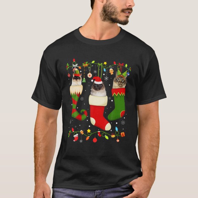 Camiseta Fun Birman repartiendo Navidades tira zarpas navid (Anverso)