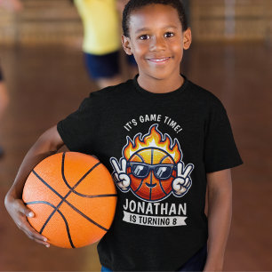 Camiseta Fun Birthday Boy with Basketball Theme