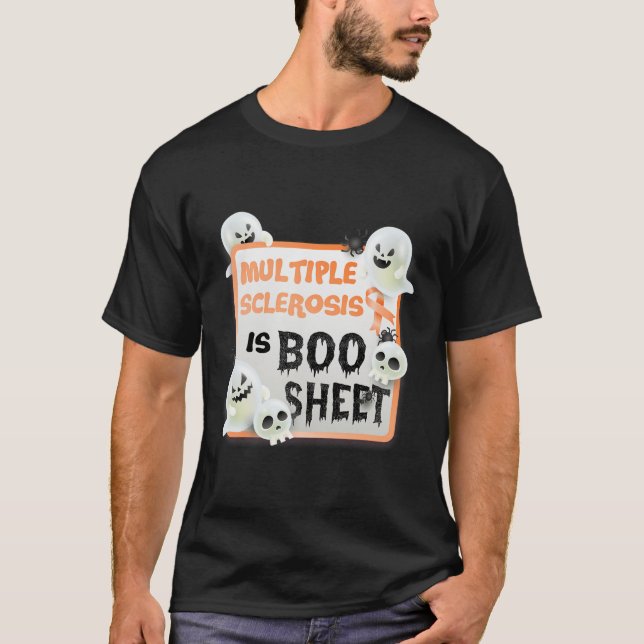 Camiseta Fun Boo Halloween Fantasma La Esclerosis Múltiple  (Anverso)