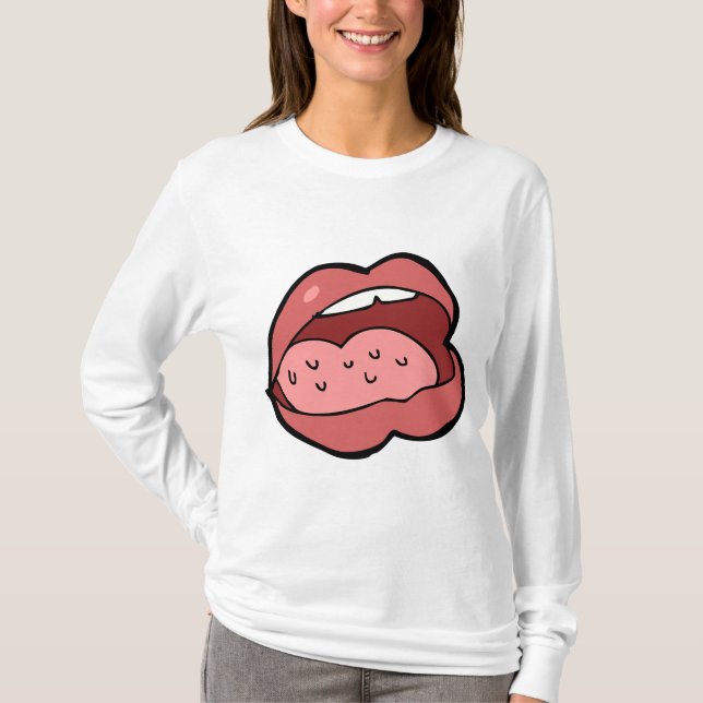 Camiseta Fun Cartoon Open Mouth and Lips (Anverso)