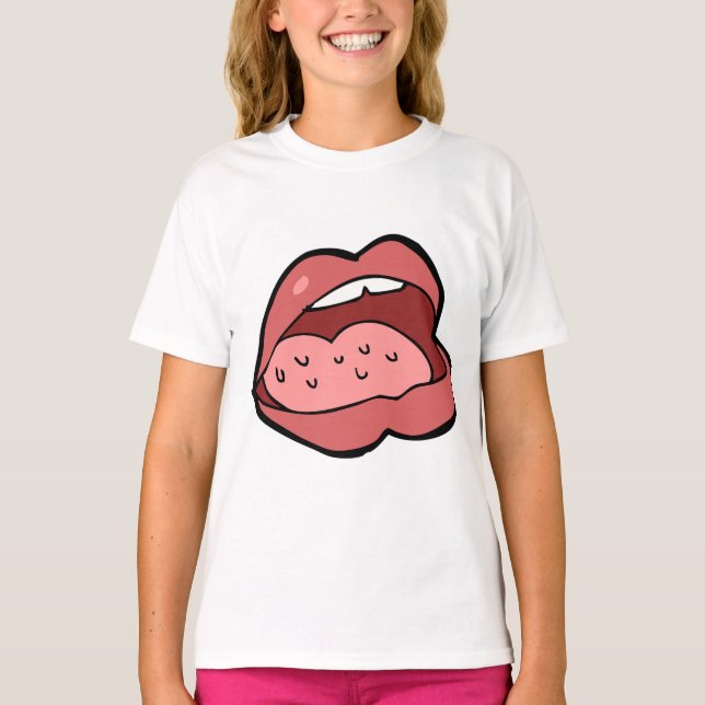 Camiseta Fun Cartoon Open Mouth and Lips (Anverso)