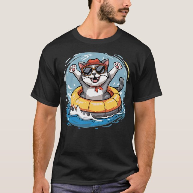 Camiseta Fun Cat loves River tubing (Anverso)
