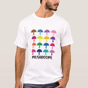 Camiseta Fun Colorful Mushrooms Vegan Plant Vegetable