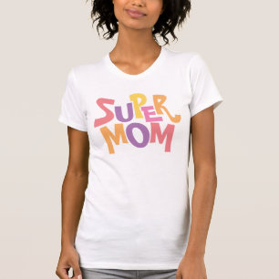 Camiseta Fun colorido Super Mom Word Art