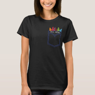 Camiseta Fun, crayon themed teacher tee customizable FR/BK