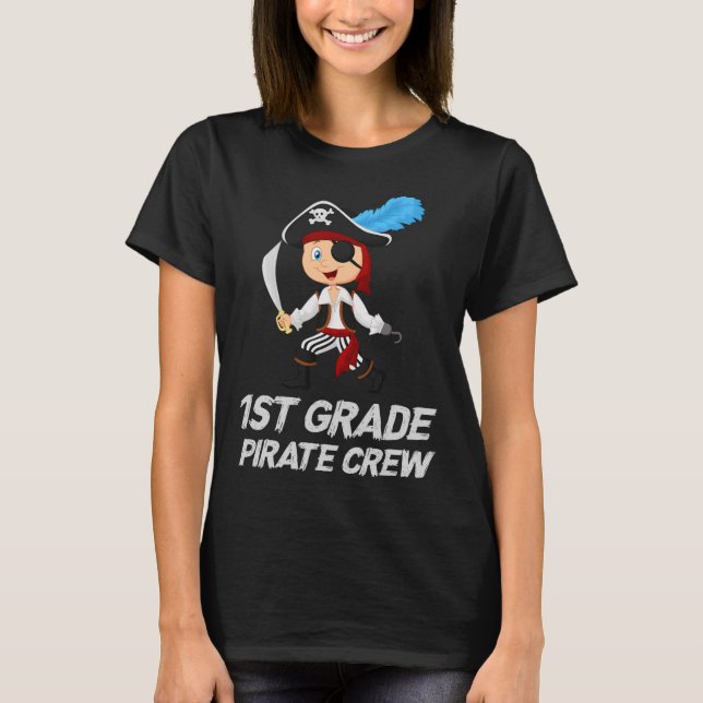 Camiseta Fun Cute de Primer Grado Pirata Halloween (Anverso)