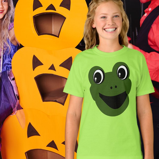 Camiseta Fun Cute frog Face Easy Halloween disfraz T-Shirt (Subido por el creador)