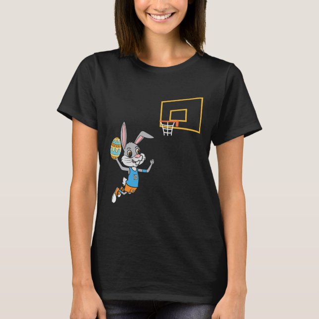 Camiseta Fun Easter Egny Bunny Dunk Basketball Game Easter  (Anverso)