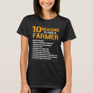 Camiseta Fun Farming Life 10 Reasons To Date A Farmer Cute