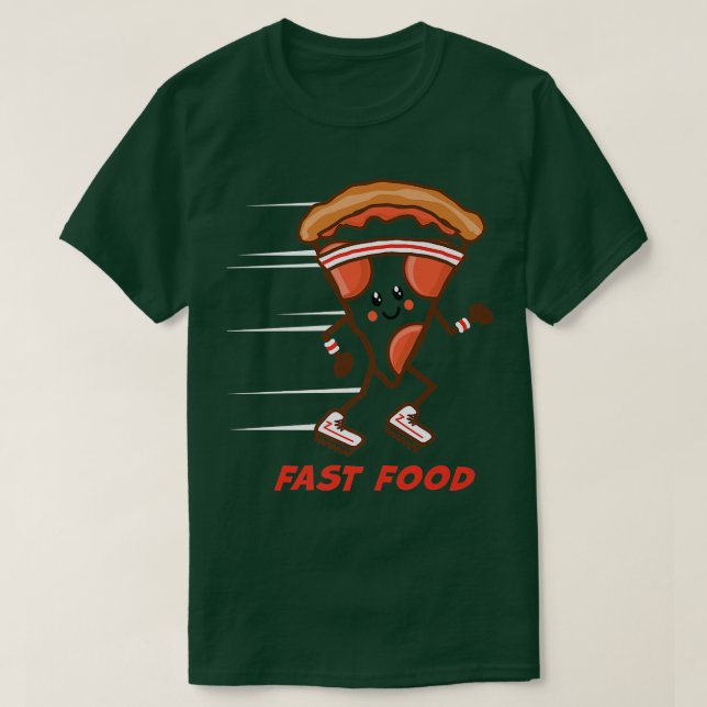 Camiseta Fun Fast Food Pizza Corriendo Sneakers Hung (Diseño del anverso)