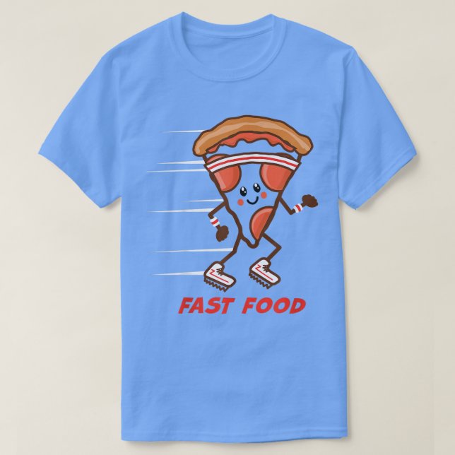 Camiseta Fun Fast Food Pizza Corriendo Sneakers Hung (Diseño del anverso)