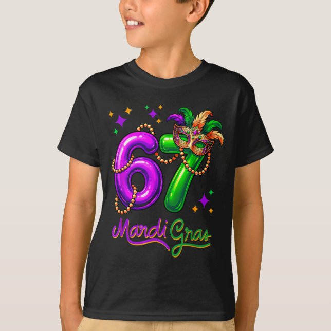 Camiseta Fun Festive 67 Mardi Gras Party Balloons Beads Mas (Anverso)