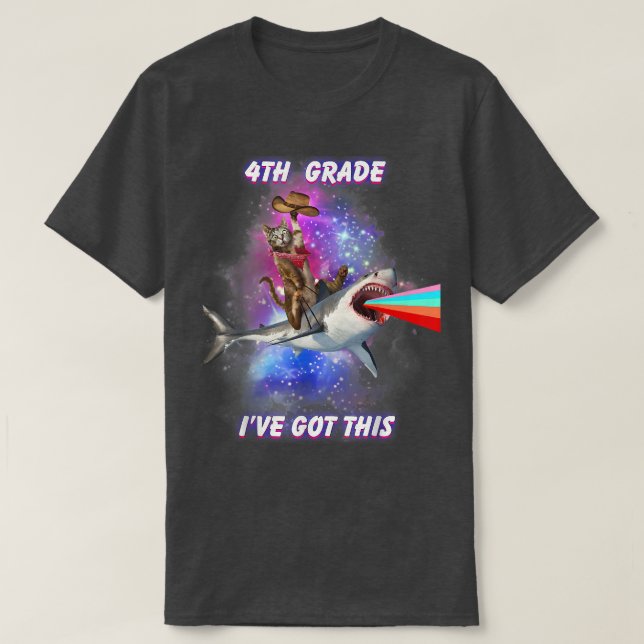 Camiseta Fun Fourth Grade School Ive Got This Cute Cat Shar (Diseño del anverso)