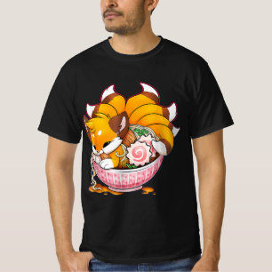 Camiseta Fun Fox Ramen Noodles Japoneses Cute Kawaii Anime