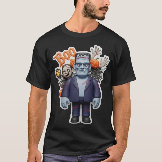 Camiseta Fun Frankenstein monster and spooky Halloween deco (Anverso)