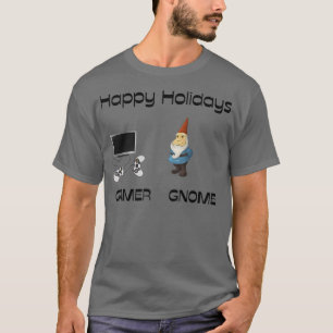 Camiseta Fun Gamer Gnome Theme Happy Holidays Gamer Gnome