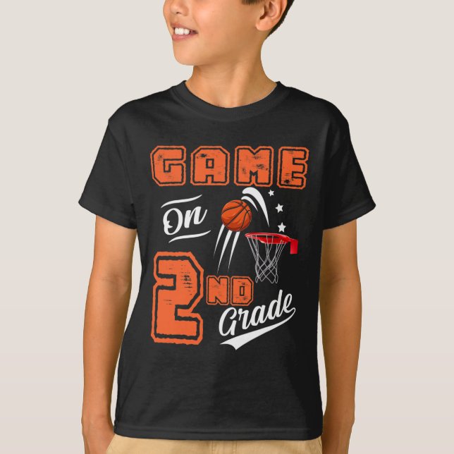 Camiseta Fun Games On Second Grade Bysketbyll First Day Of  (Anverso)